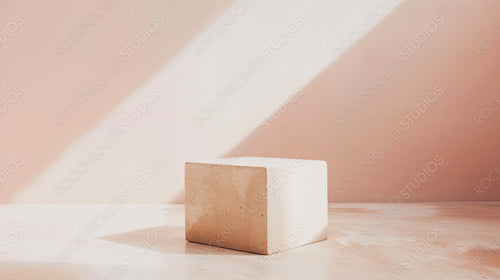 Elegant Stone Plinth in Studio with Soft Natural Lighting