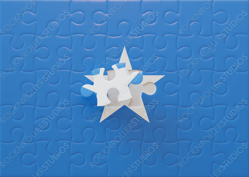 Final Touch: Completing the Somali Flag Jigsaw Puzzle with a Star-Shaped Piece