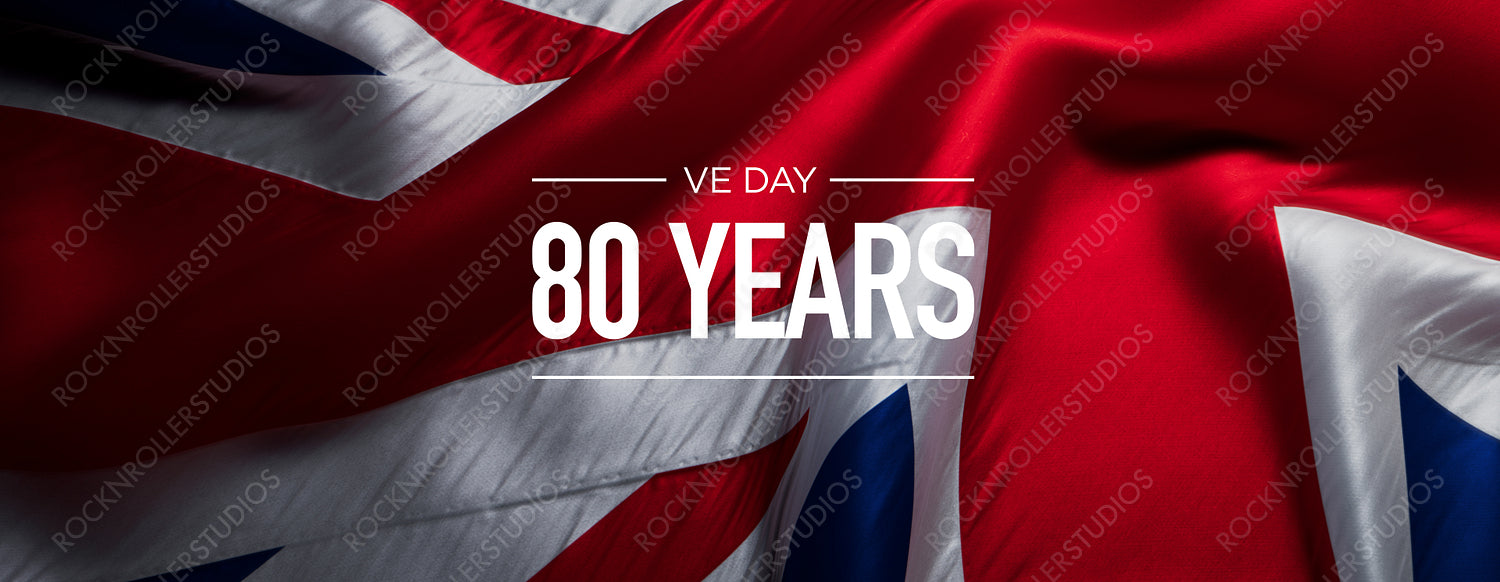 Dramatic Union Jack Flag Commemorating 80 Years of VE Day