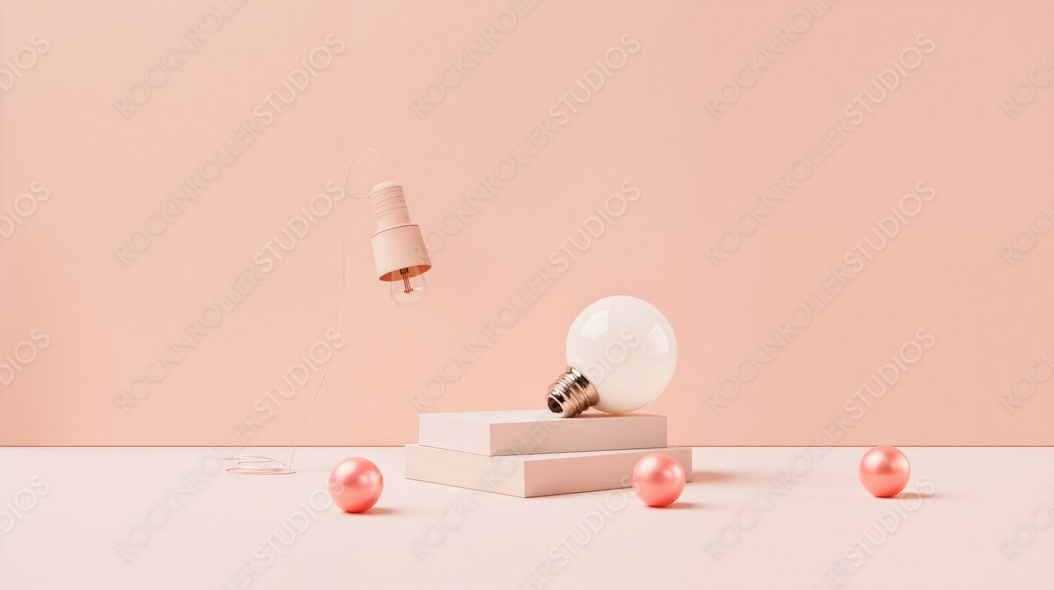 Creative Innovation Concept with Light Bulb and Ornaments