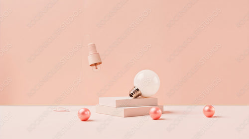 Creative Innovation Concept with Light Bulb and Ornaments