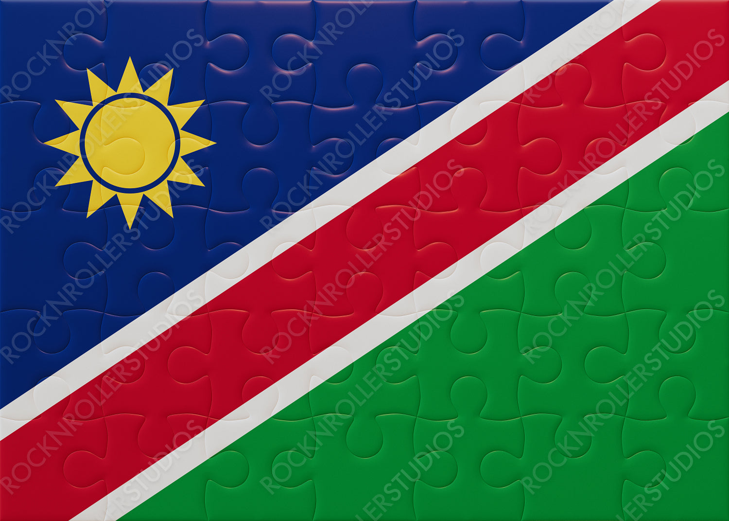 Vibrant Namibia Flag Jigsaw Puzzle: A Colorful Symbol of Patriotism