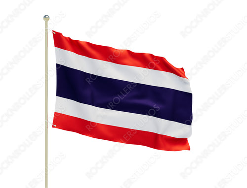 Vibrant Thai Flag on Display: A Symbol of National Pride and Unity. Transparent PNG