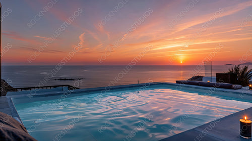 Stunning Ocean Sunset View from Infinity Pool