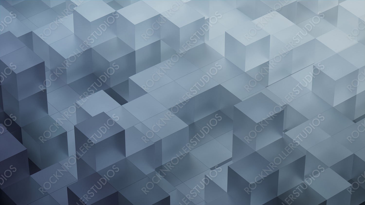 Precisely Arranged Translucent Blocks. Grey, Modern Tech Wallpaper. 3D Render.