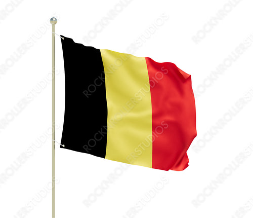 Vibrant Belgian Flag Waving Proudly in the Breeze. Transparent PNG