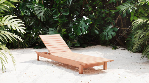 Tropical Sunlounger in Exotic Garden Setting