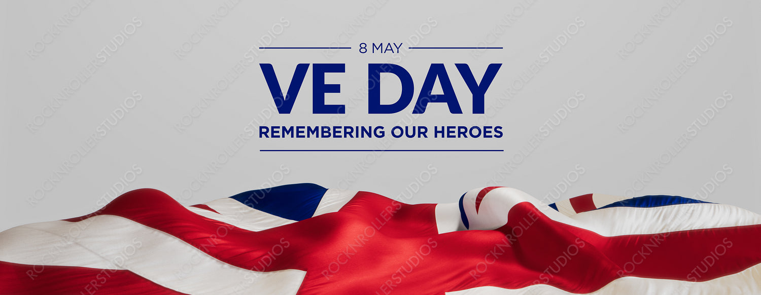 VE Day Tribute Banner: Commemorating WWII Heroes with Patriotic Flair