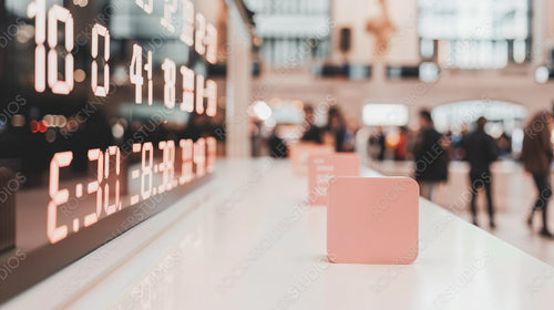 Financial Market Display with Digital Numbers