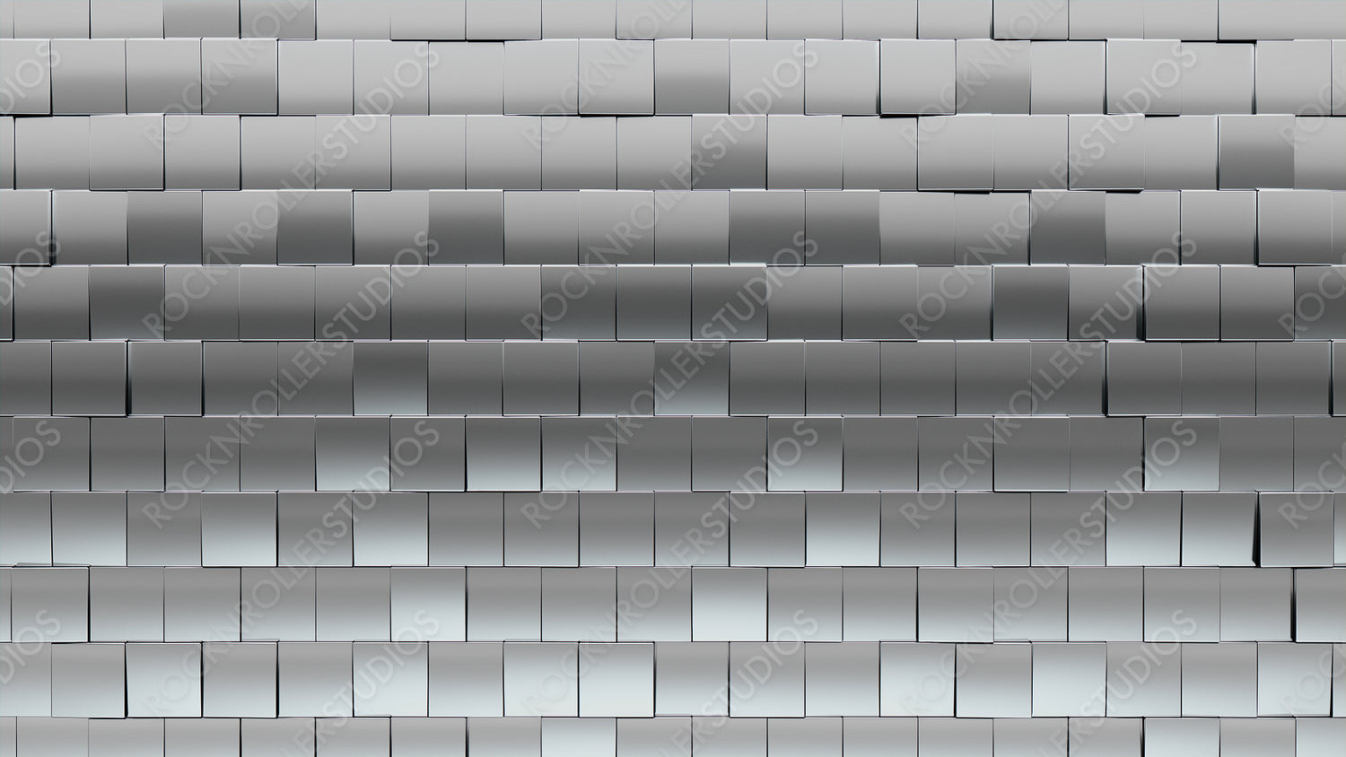 Luxurious Tiles arranged to create a Silver wall. 3D, Square Background formed from Polished blocks. 3D Render