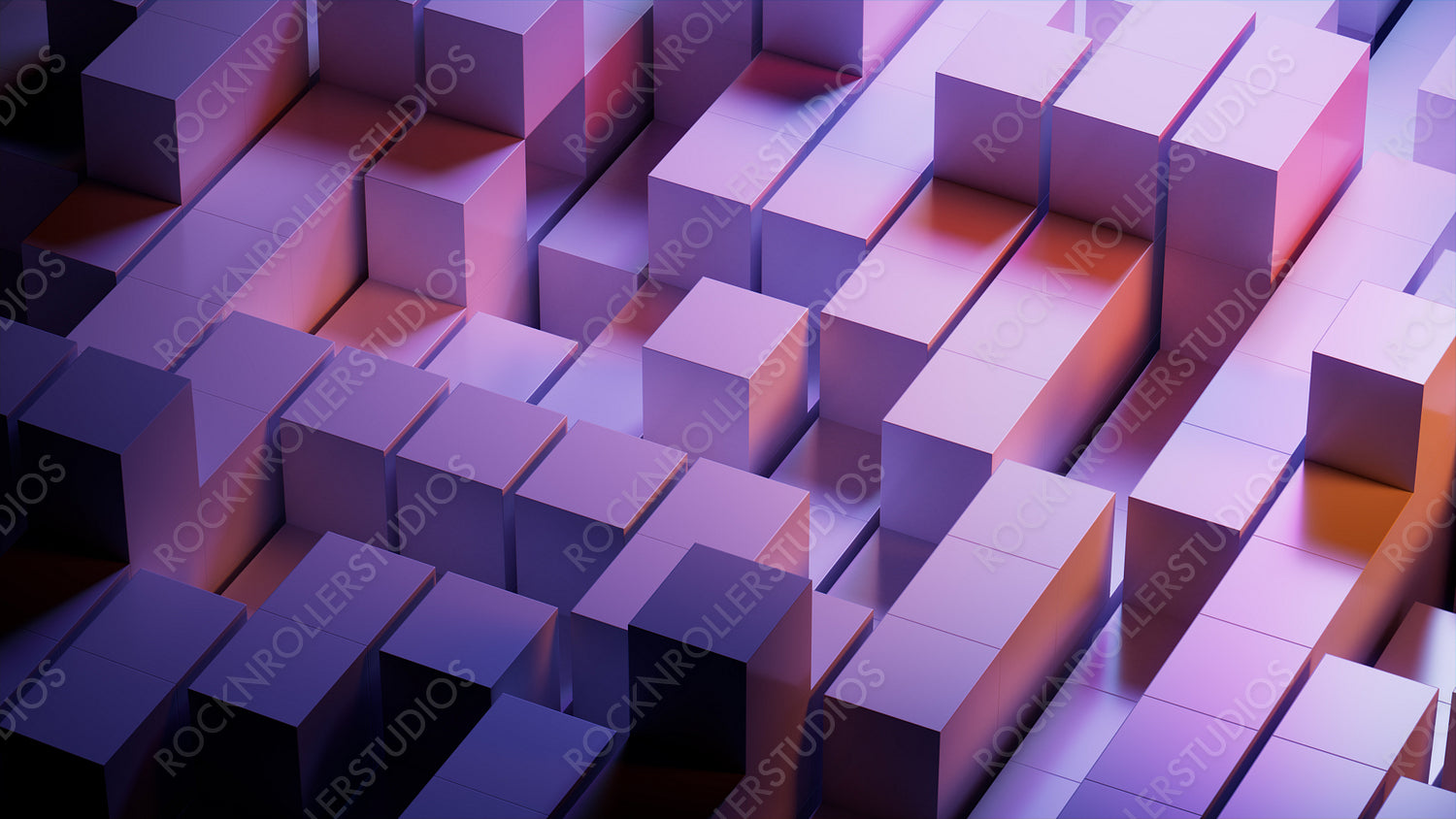 Violet and Orange, Contemporary Tech Wallpaper. 3D Render.