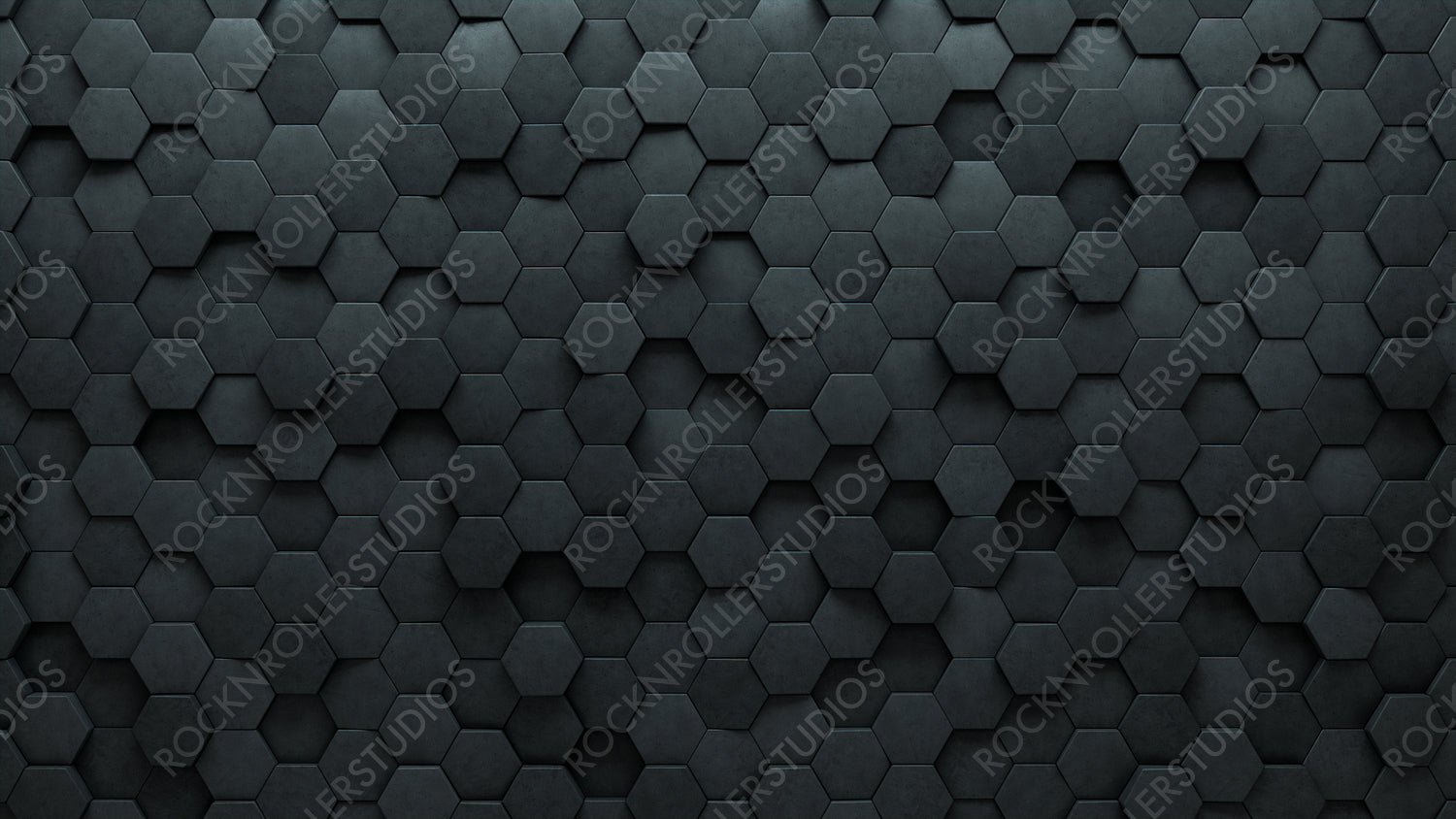 Futuristic, 3D Mosaic Tiles arranged in the shape of a wall. Concrete, Hexagonal, Bricks stacked to create a Semigloss block background. 3D Render