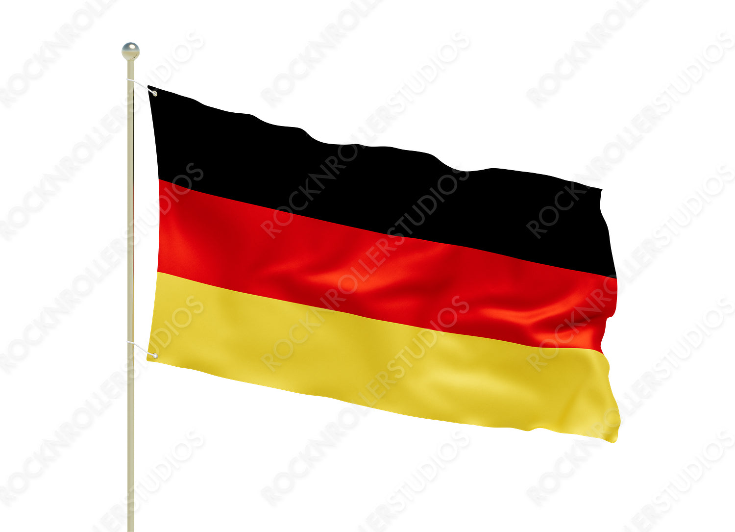 Vibrant German Flag Fluttering Proudly Against a Breezy Sky. Transparent PNG