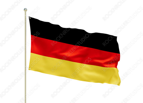 Vibrant German Flag Fluttering Proudly Against a Breezy Sky. Transparent PNG