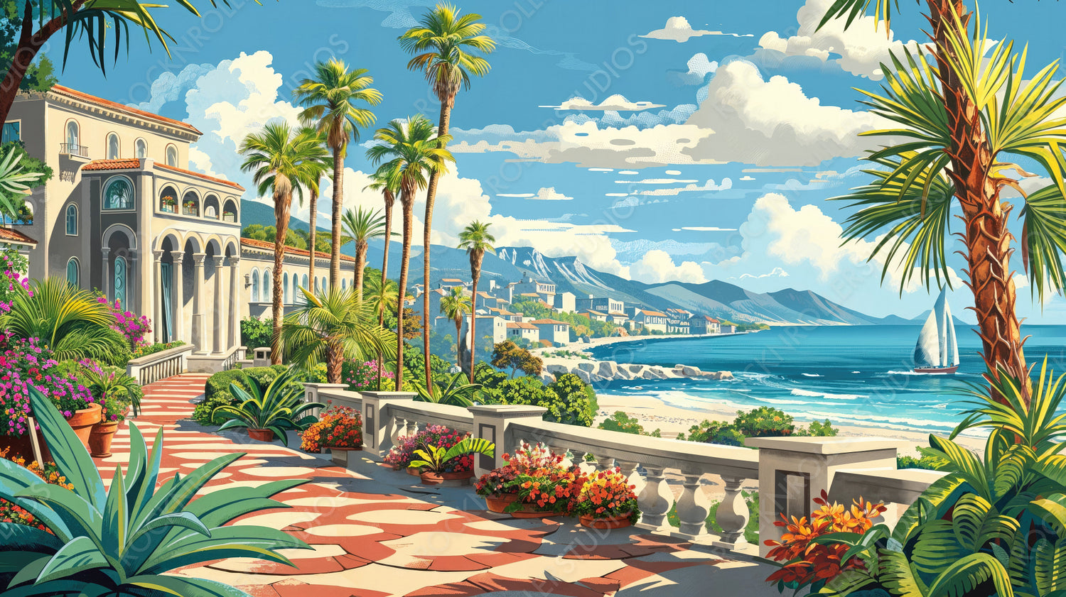 Elegant Coastal Mansion with Scenic Ocean View and Lush Gardens