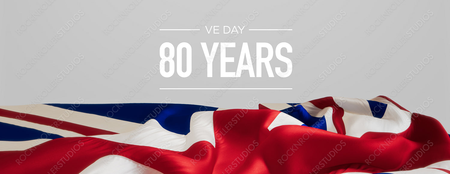 80th VE Day Anniversary: Union Jack Flag Draped in Commemoration of WWII Victory