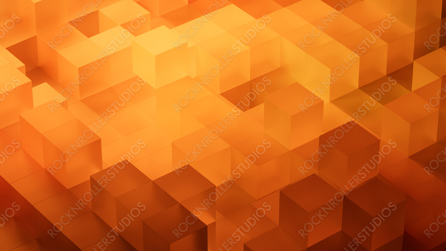Neatly Aligned Translucent Blocks. Orange and Yellow, Contemporary Tech Wallpaper. 3D Render.