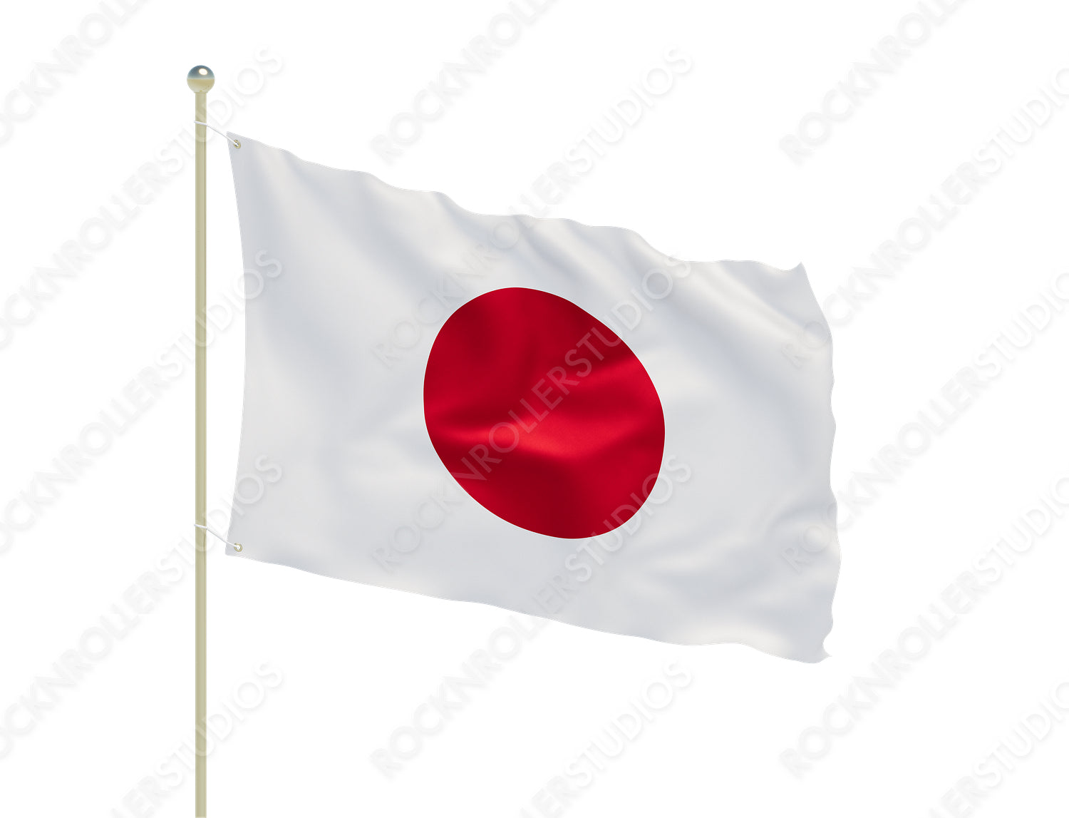 Striking Japanese Flag Display: Hinomaru on White with Red Sun Circle. Transparent PNG