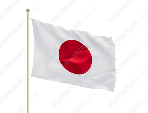 Striking Japanese Flag Display: Hinomaru on White with Red Sun Circle. Transparent PNG