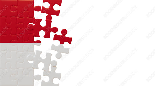 Monaco Flag Puzzle: A Creative Blend of Red and White Pieces in an Abstract Strategy Game
