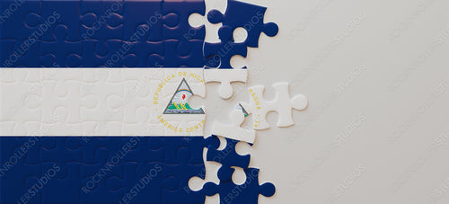 Piece Together Nicaragua: A Jigsaw Puzzle Flag with Missing Pieces