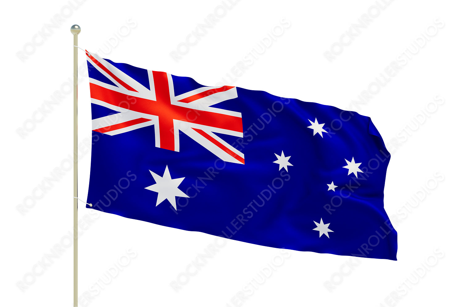 Majestic Australian Flag Waves Proudly, Showcasing Union Jack and Southern Cross. Transparent PNG