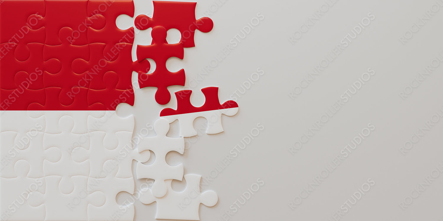 Indonesia's Flag as an Unfinished Jigsaw Puzzle: A Symbol of Challenge and Cooperation