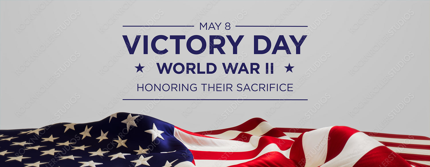 Victory Day Tribute: Honoring WWII Heroes with American Flag Design