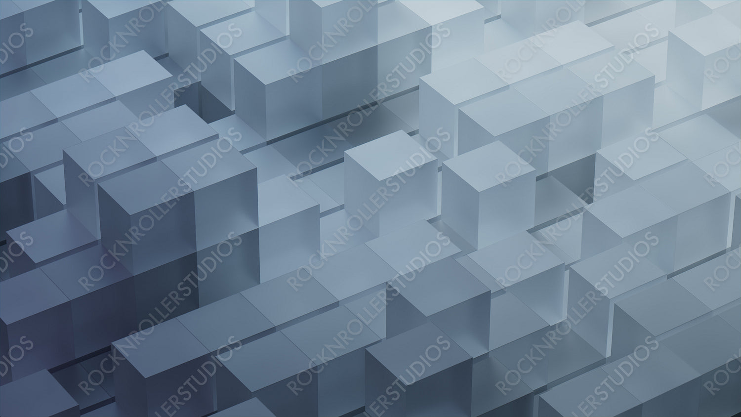 Contemporary Tech Wallpaper with Precisely Constructed Translucent Blocks. Grey, 3D Render.