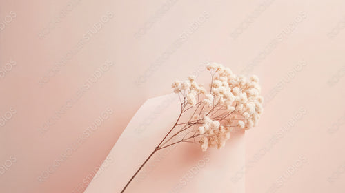 Delicate White Flowers on Pastel Background