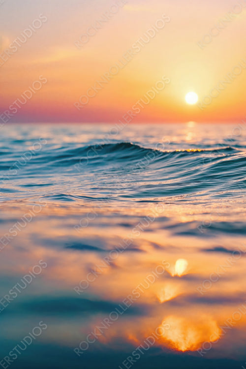 Peaceful Sunset Beach in the Philippines. Tranquil Honeymoon Landscape. Solitude banner.