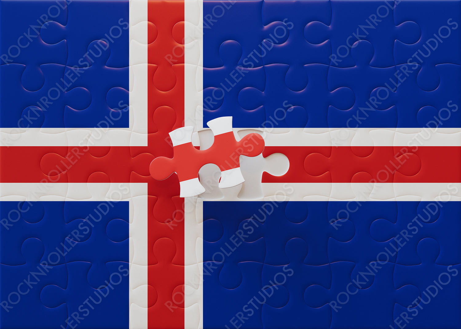 Completing the Icelandic Flag: A Symbolic Jigsaw Puzzle Challenge
