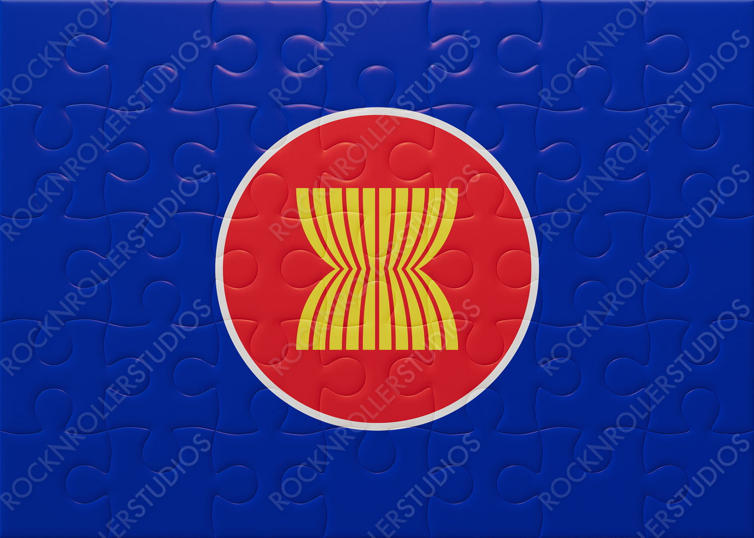 Unity in Pieces: ASEAN Flag Jigsaw Puzzle Symbolizing Regional Partnership