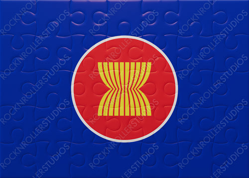 Unity in Pieces: ASEAN Flag Jigsaw Puzzle Symbolizing Regional Partnership