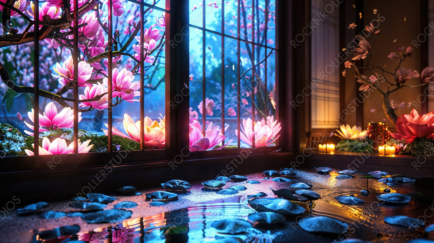 Blooming Flowers by Window - Beautiful, Vibrant Indoor Garden