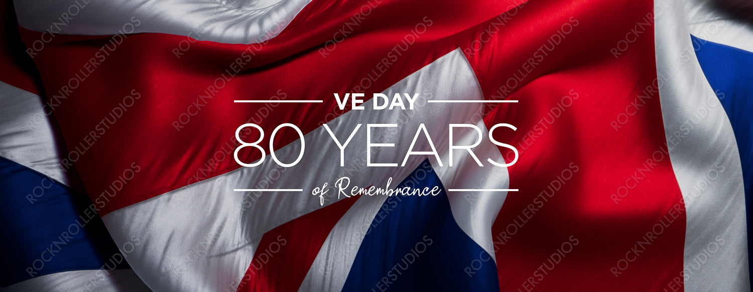 Stirring VE Day Commemoration: 80 Years of Remembrance Over Patriotic Flag