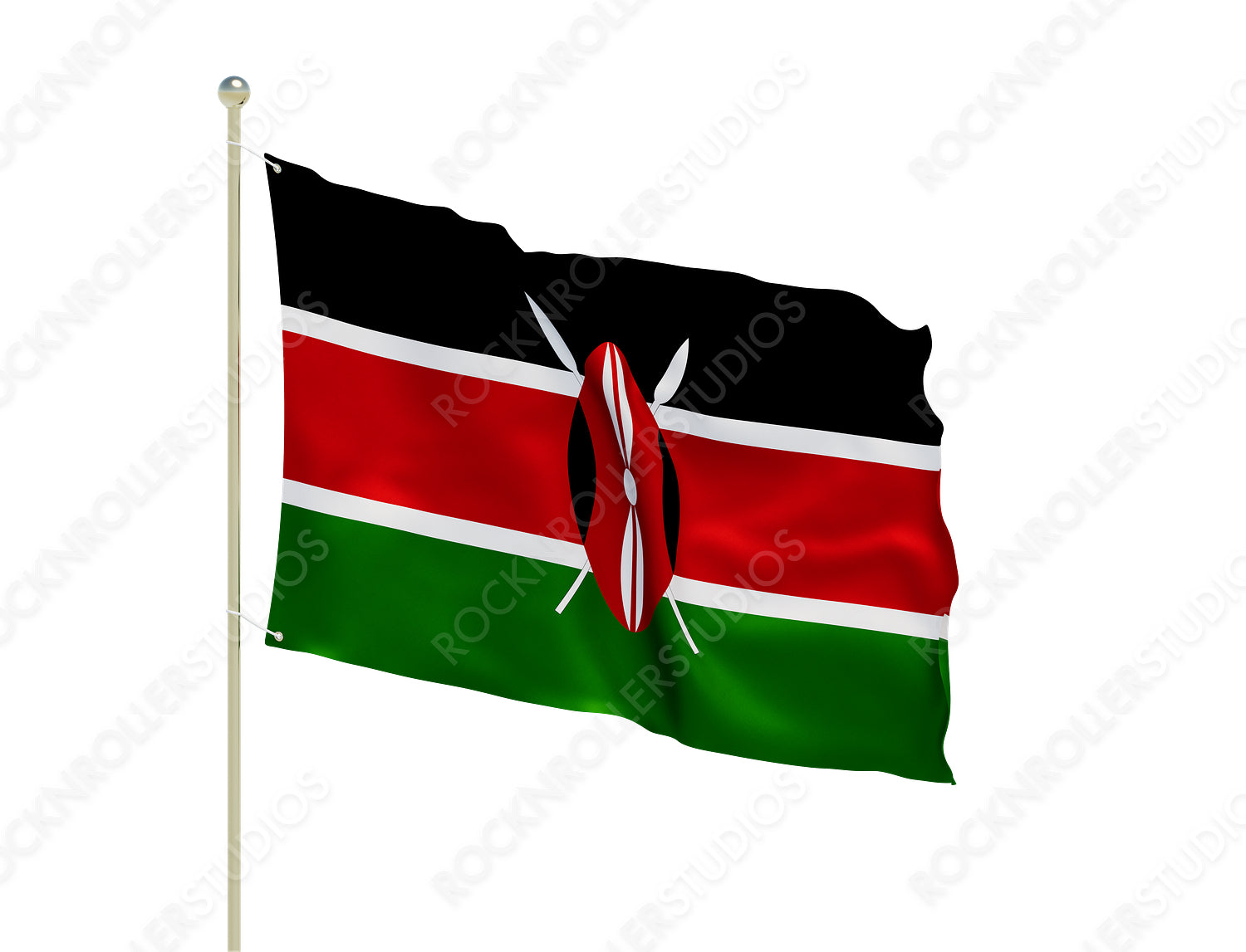 Vibrant Kenyan Flag with Maasai Shield: A Symbol of National Pride and Heritage. Transparent PNG