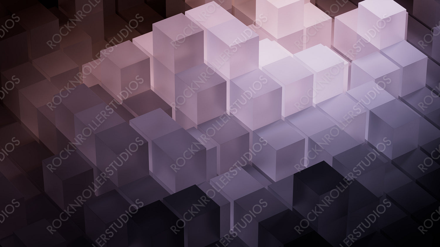 Futuristic Tech Background with Perfectly Arranged Translucent Cubes. Grey and Black, 3D Render.