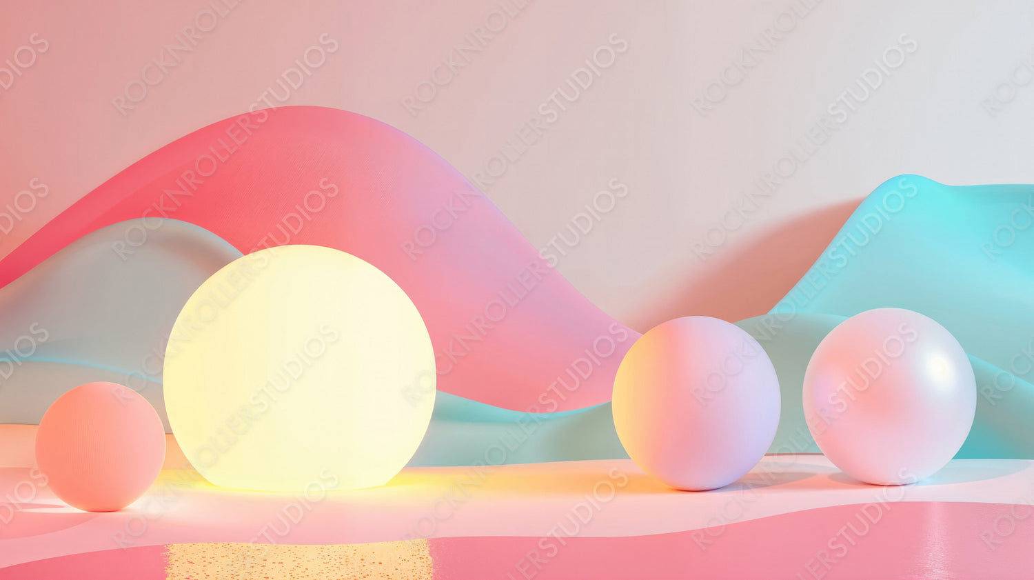 Playful Abstract Shapes with Soft Pastel Colors - Modern Design