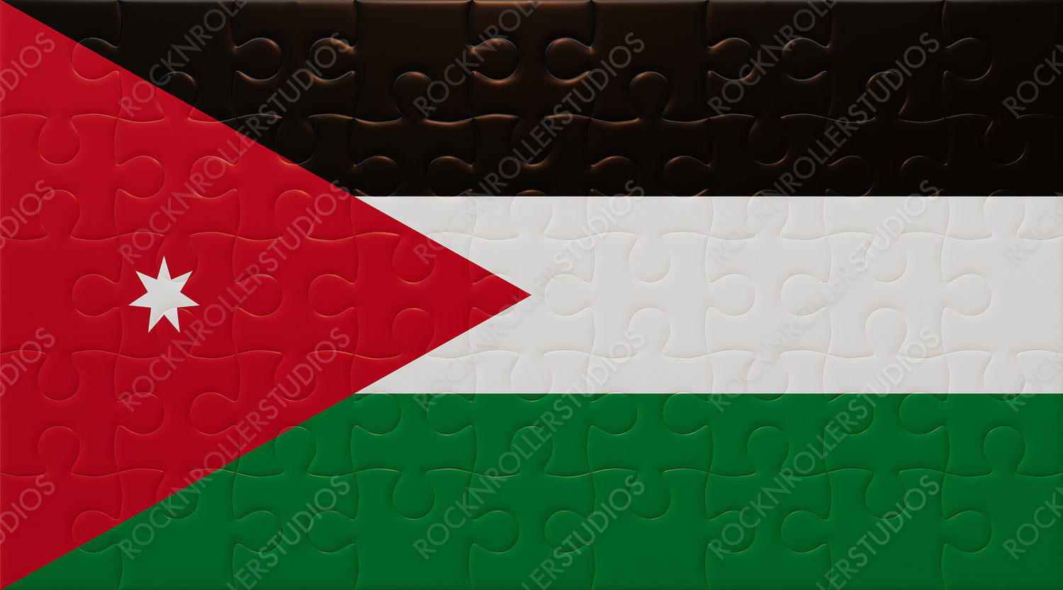 Assembling Unity: Jigsaw Puzzle of Jordan's National Flag