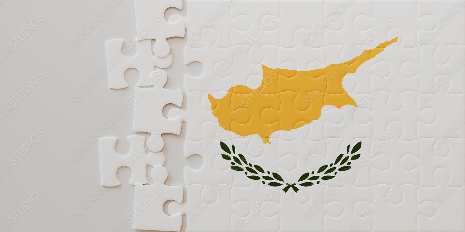 Creative Cyprus Jigsaw Puzzle: National Flag Design with Olive Branches