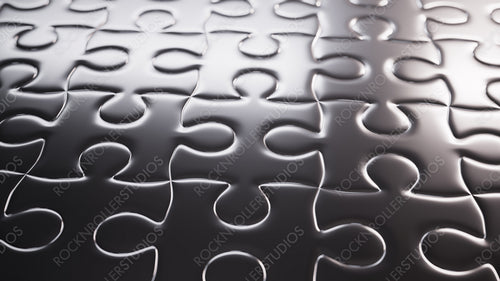 Monochrome Mastery: Glossy Metallic Jigsaw Puzzle with Interlocking Pieces