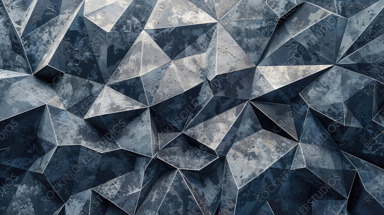 Geometric Abstract Design with Sharp Angles and Textured Surfaces