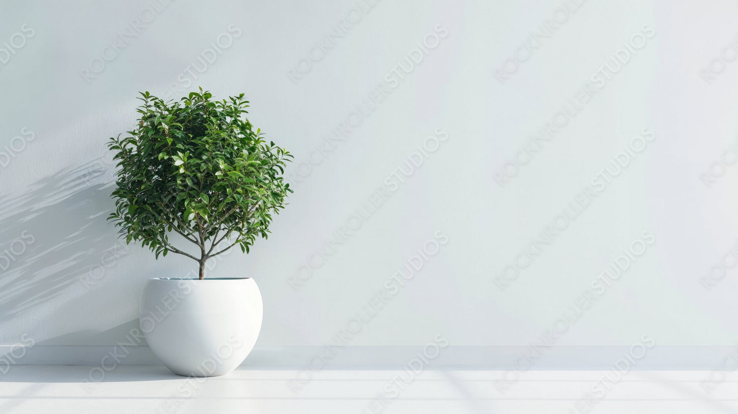 Minimalist Indoor Plant in a White Pot - Modern Home Decor