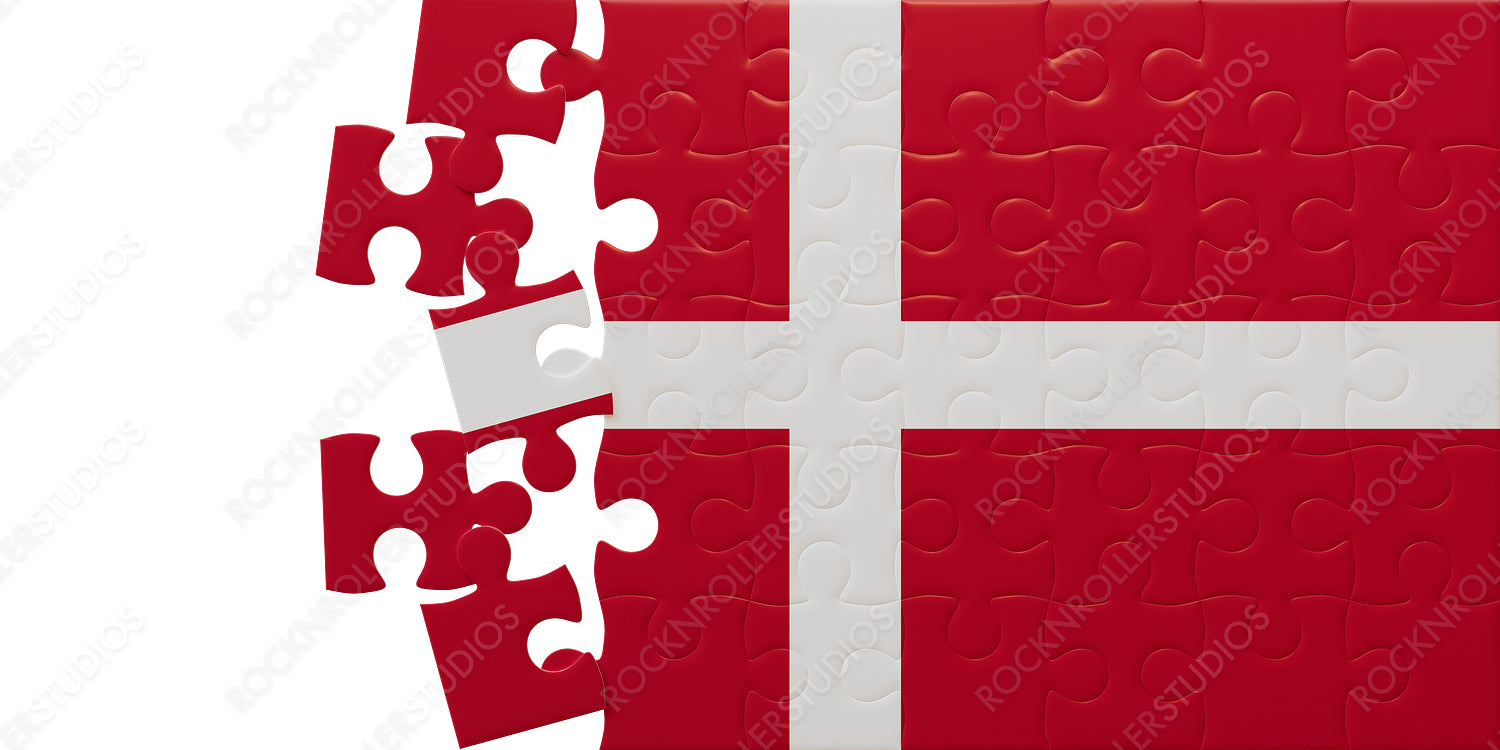 Piece Together Denmark: Vibrant Red and White Danish Flag Jigsaw Puzzle