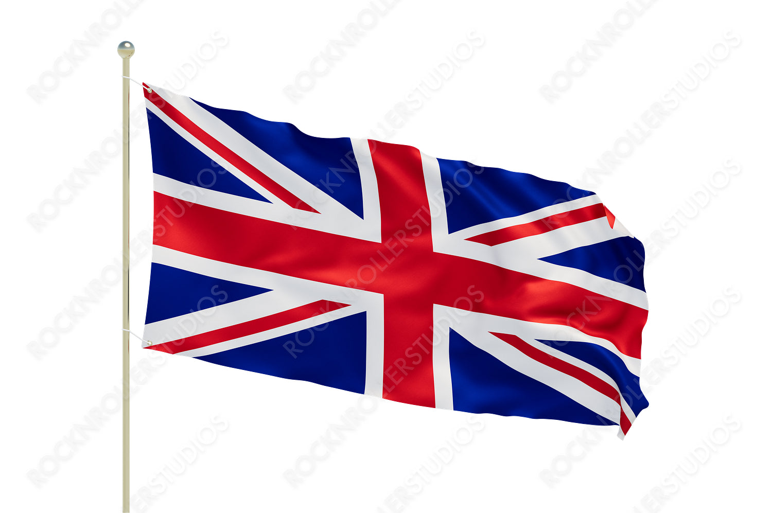 Vibrant Union Jack Waves Proudly on Flagpole : Symbol of UK Heritage. Transparent PNG