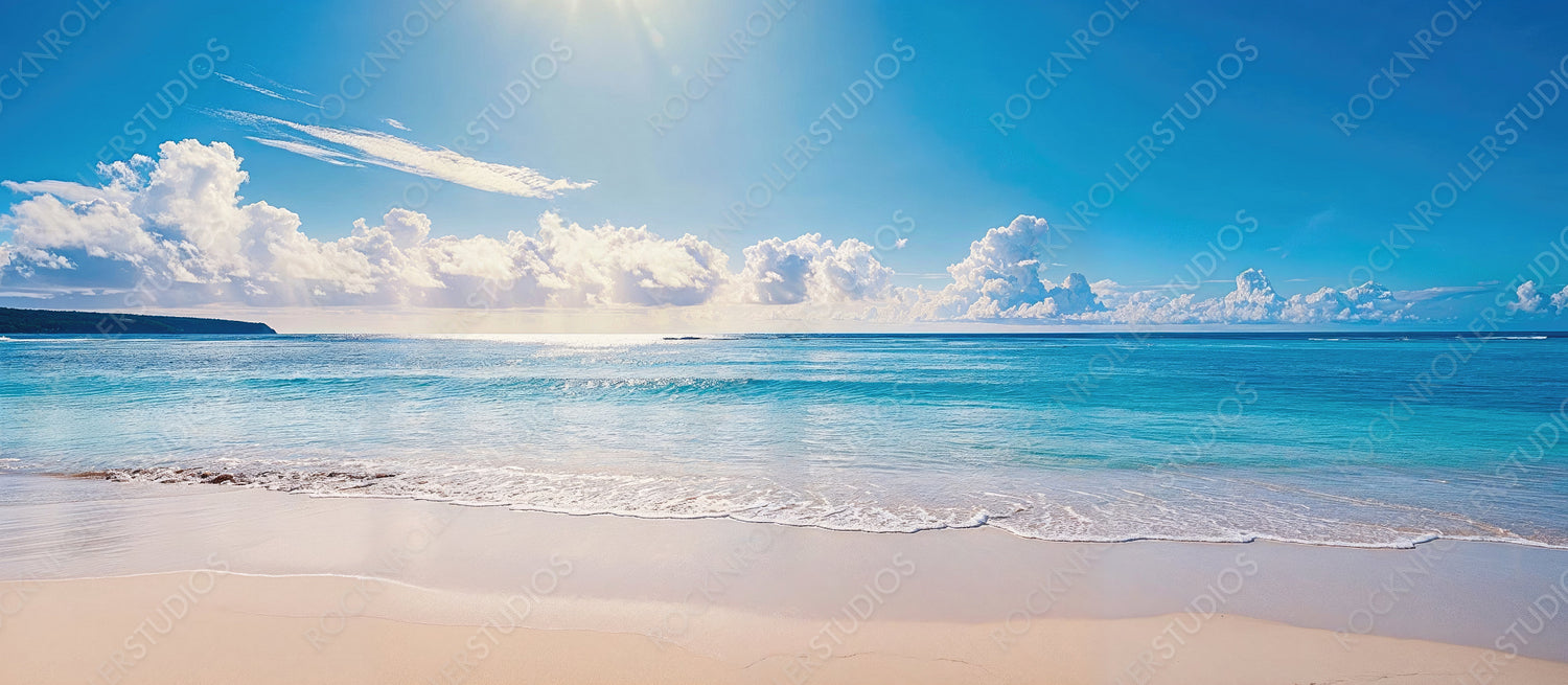 Tranquil getaway Island in Bali. Romance wallpaper with Inspirational Sunshine Beach.