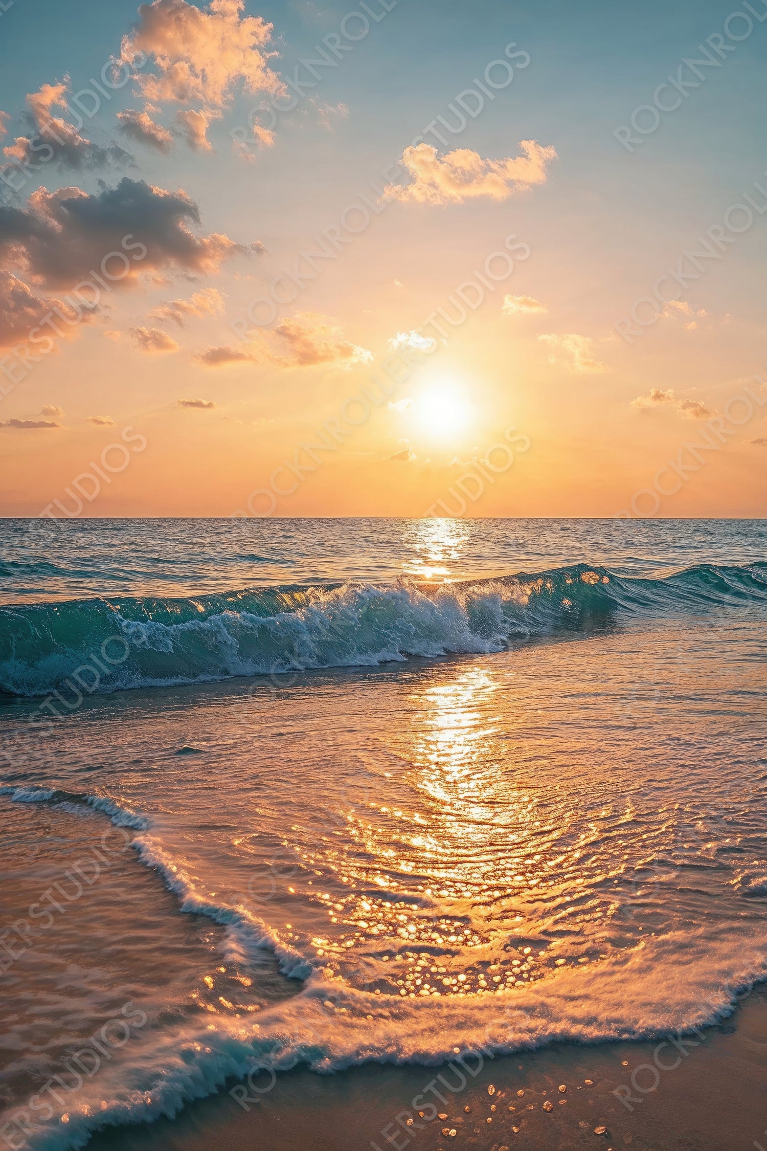 Marvellous Sunrise Beach in Mexico. Calm get-away Landscape. Travel background.