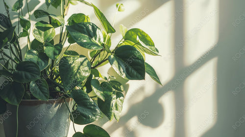 Green Potted Plant in Sunlight - Fresh, Indoor Nature Decor