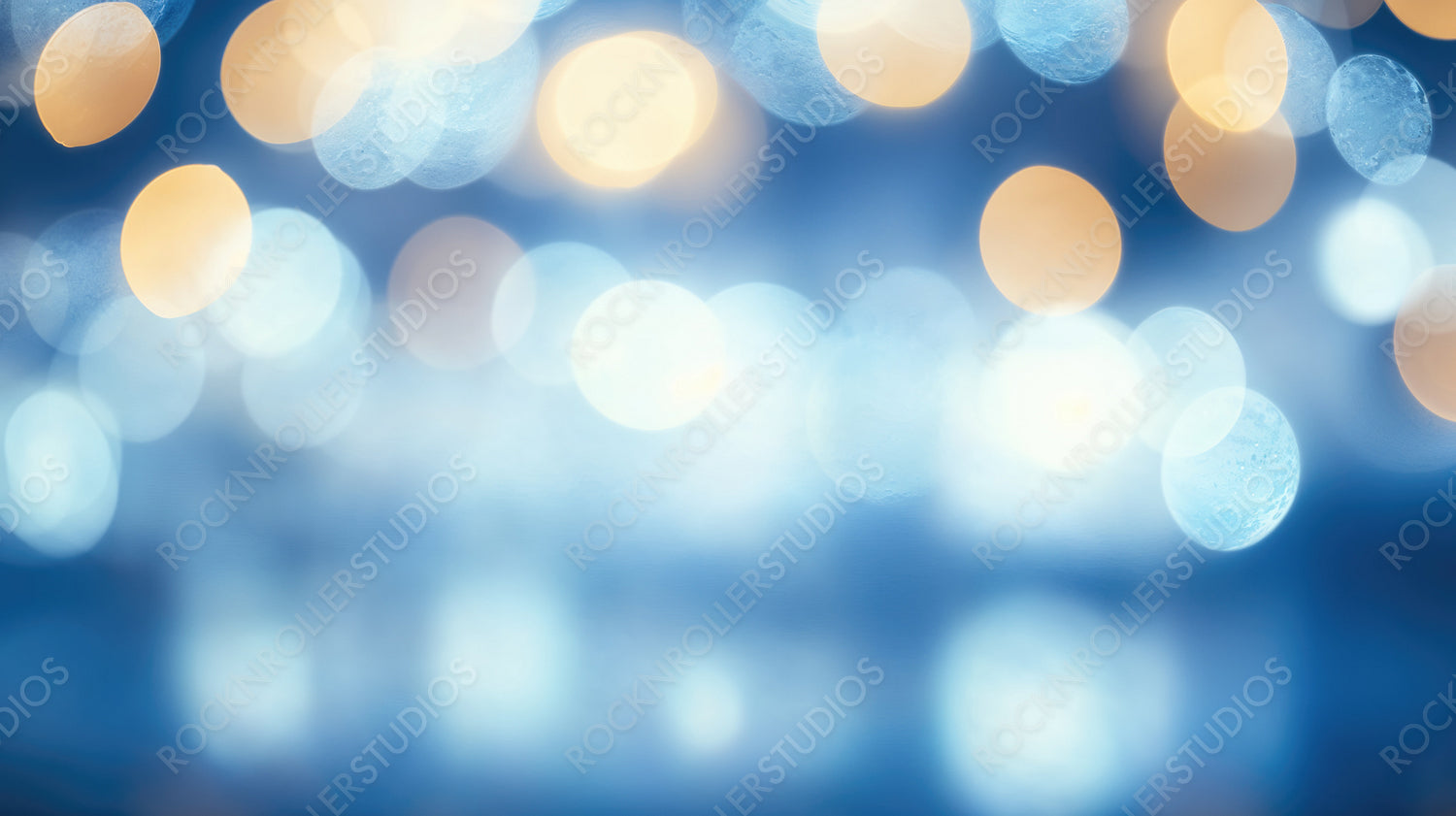 Winter Blue Bokeh Lights Shining in a Soft Frosty Glow for Seasonal Holiday Background